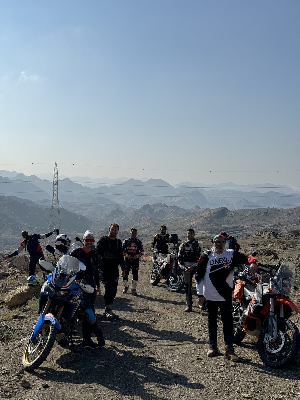 Riders at a mountain viewpoint