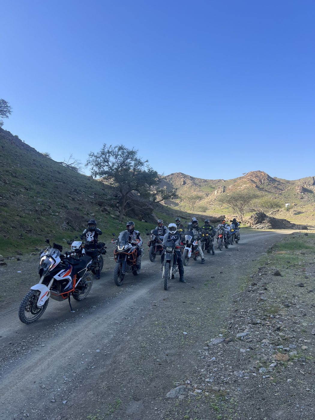 Convoy on a gravel trail
