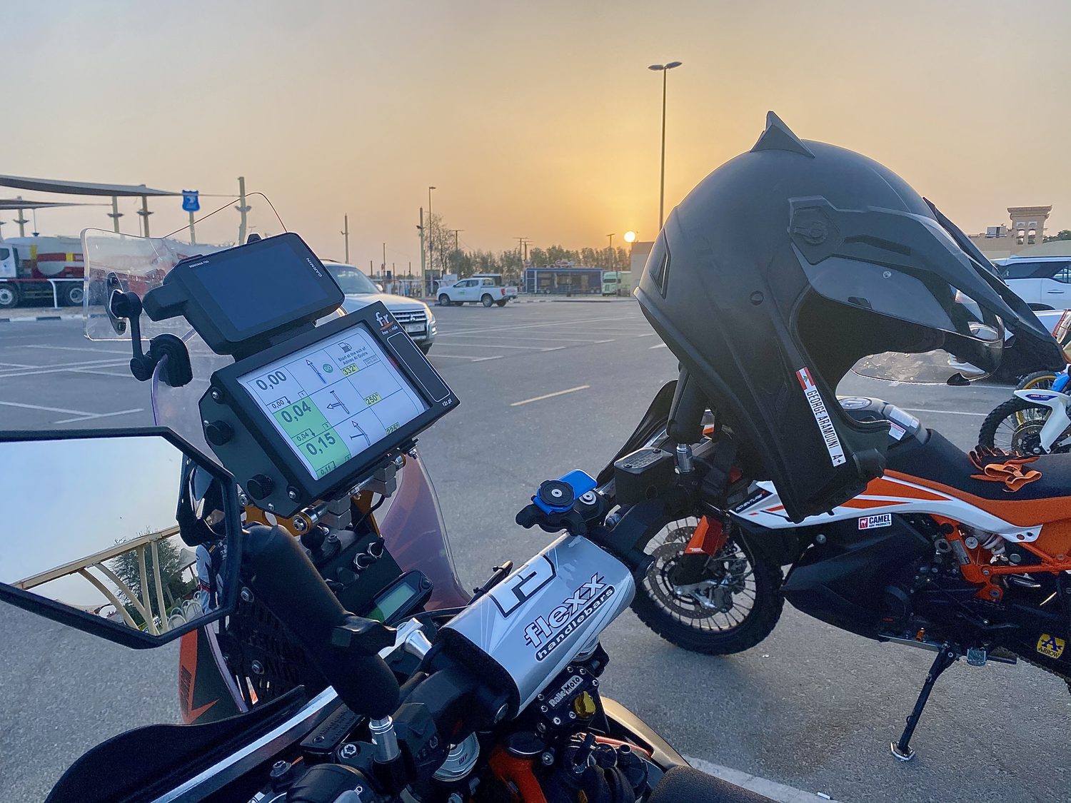 Roadbook silhouette at sunset