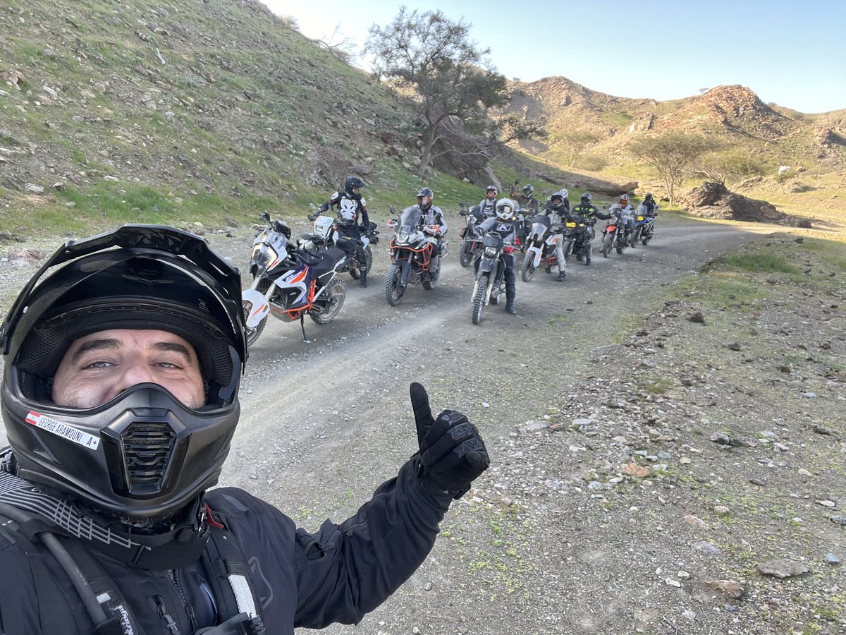 Group riding out on a gravel trail